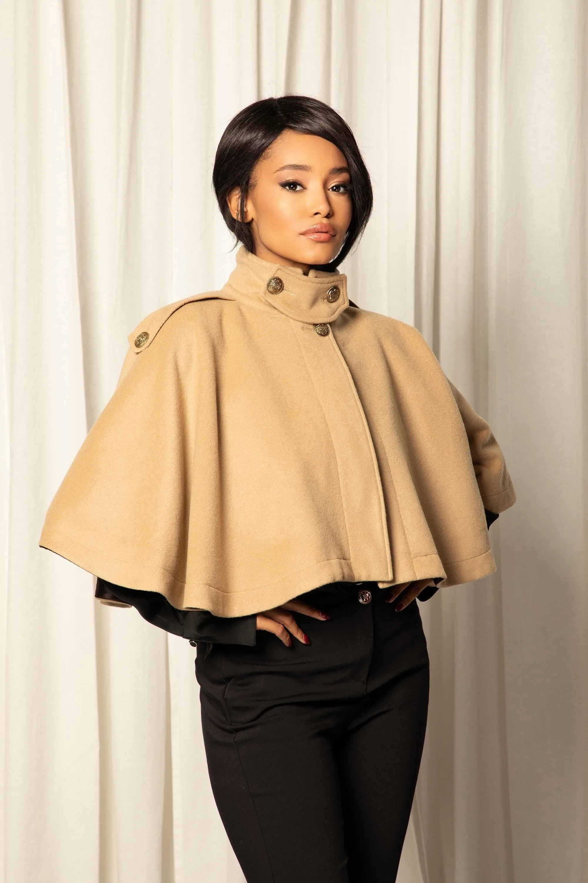 HIGH COLLAR PONCHO