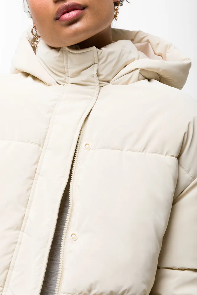 Hooded Puffer Jacket White