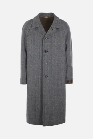 Houndstooth Wool-Cashmere Blend Coat