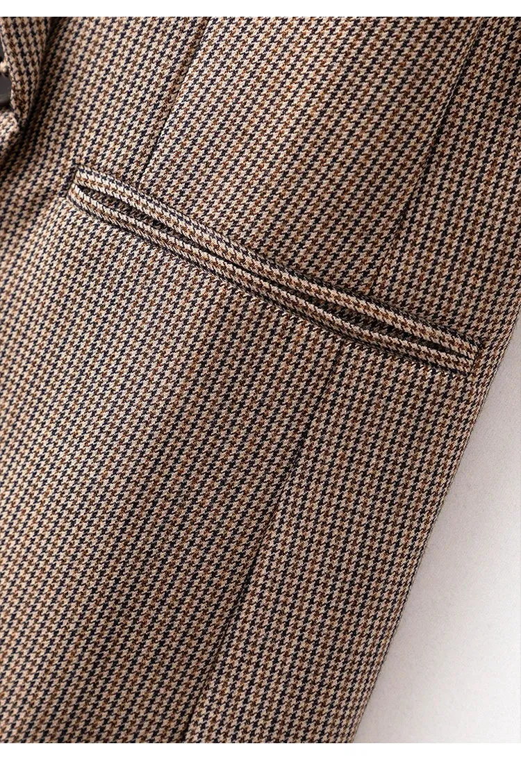 Houndstooth Wool Formal Blazer