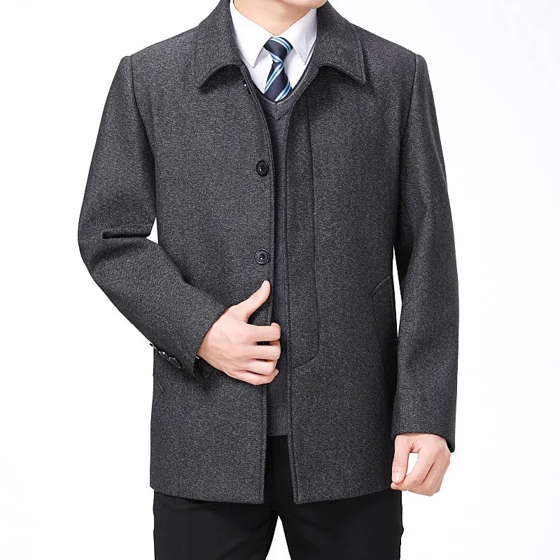 INSTOCK - Autumn and winter woolen coat for men