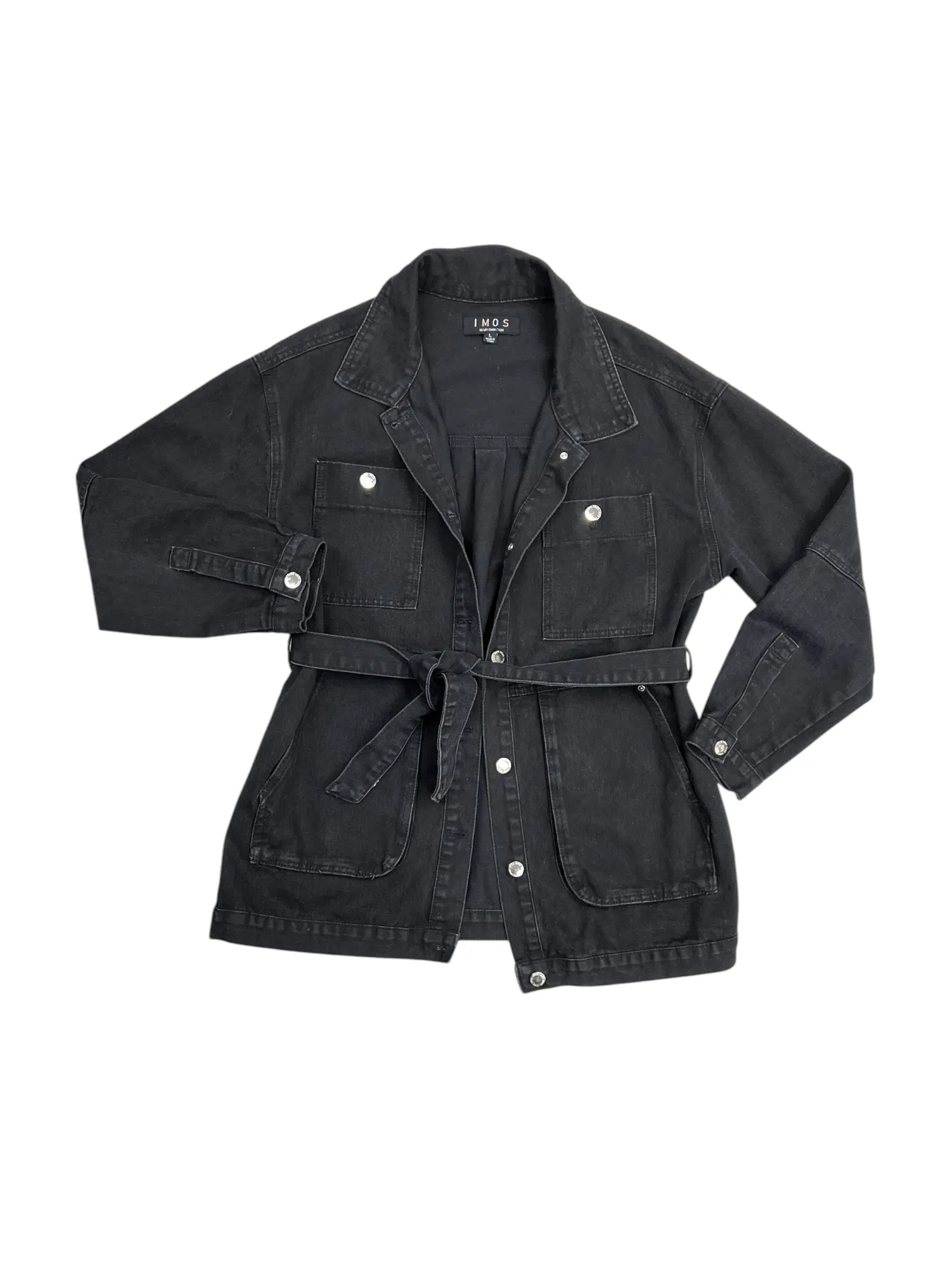 Jacket Denim By IN MY OWN SKIN In Black Denim, Size: L