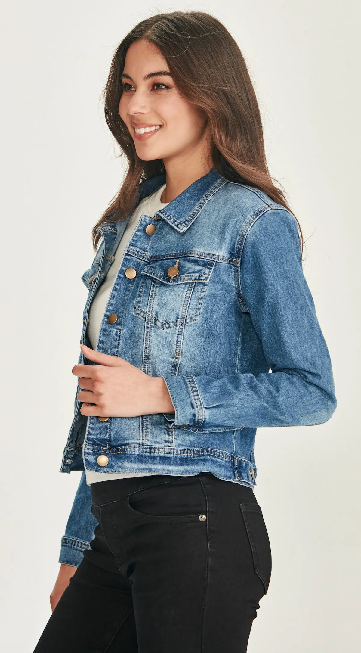 Junkfood Jeans Dixie Stretch Denim Jacket - Mid Blue