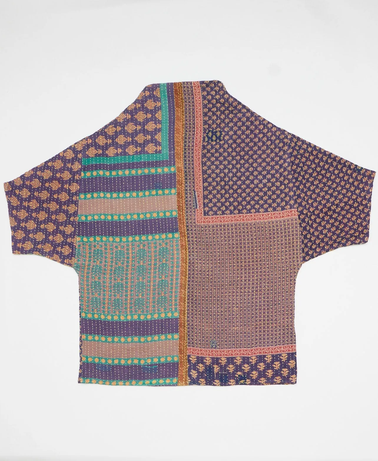 Kantha Cocoon Quilted Jacket - No. 230429 - Large