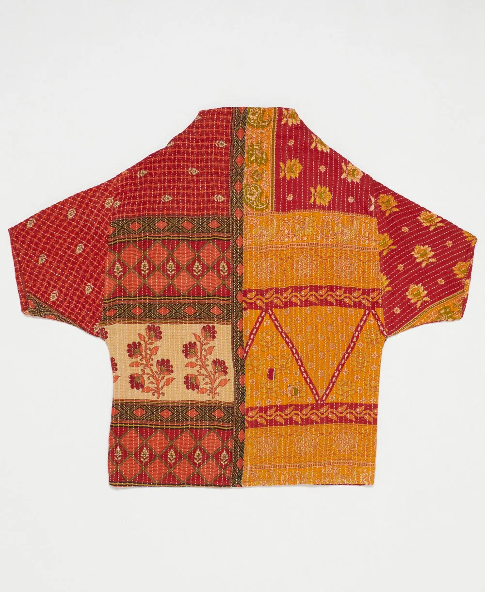 Kantha Cocoon Quilted Jacket - No. 240518 - Large