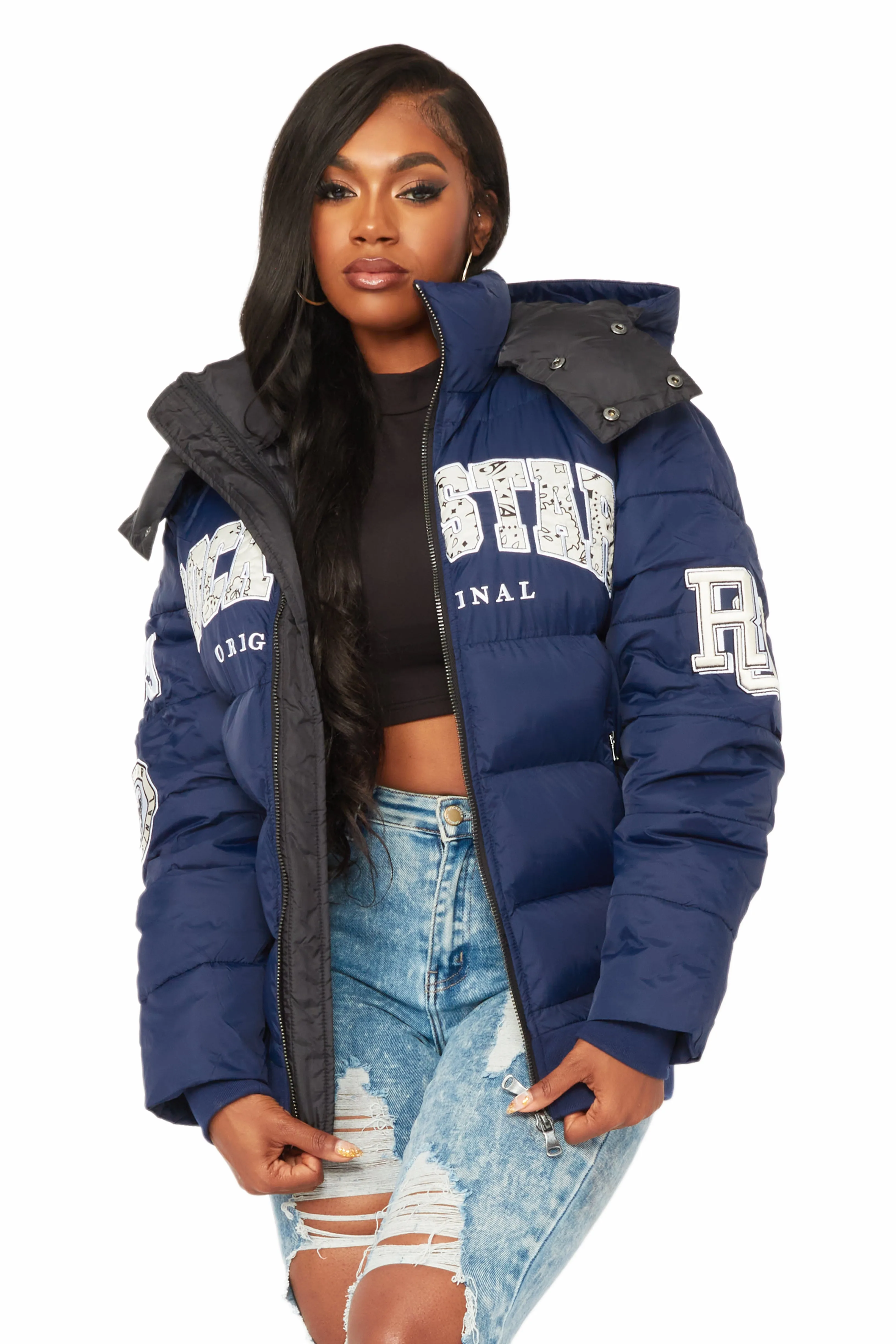 Latoya Navy Oversized Puffer Jacket