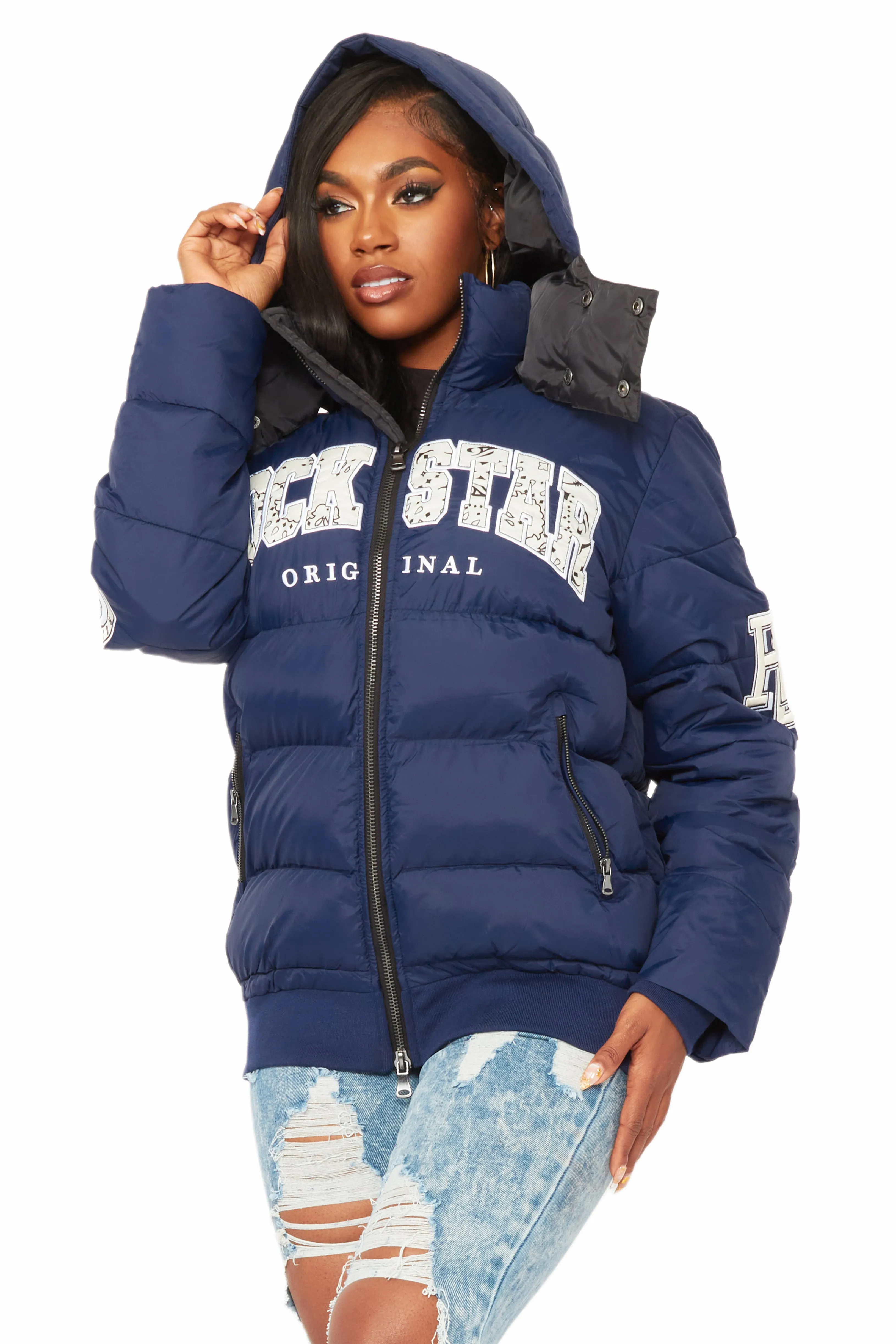 Latoya Navy Oversized Puffer Jacket