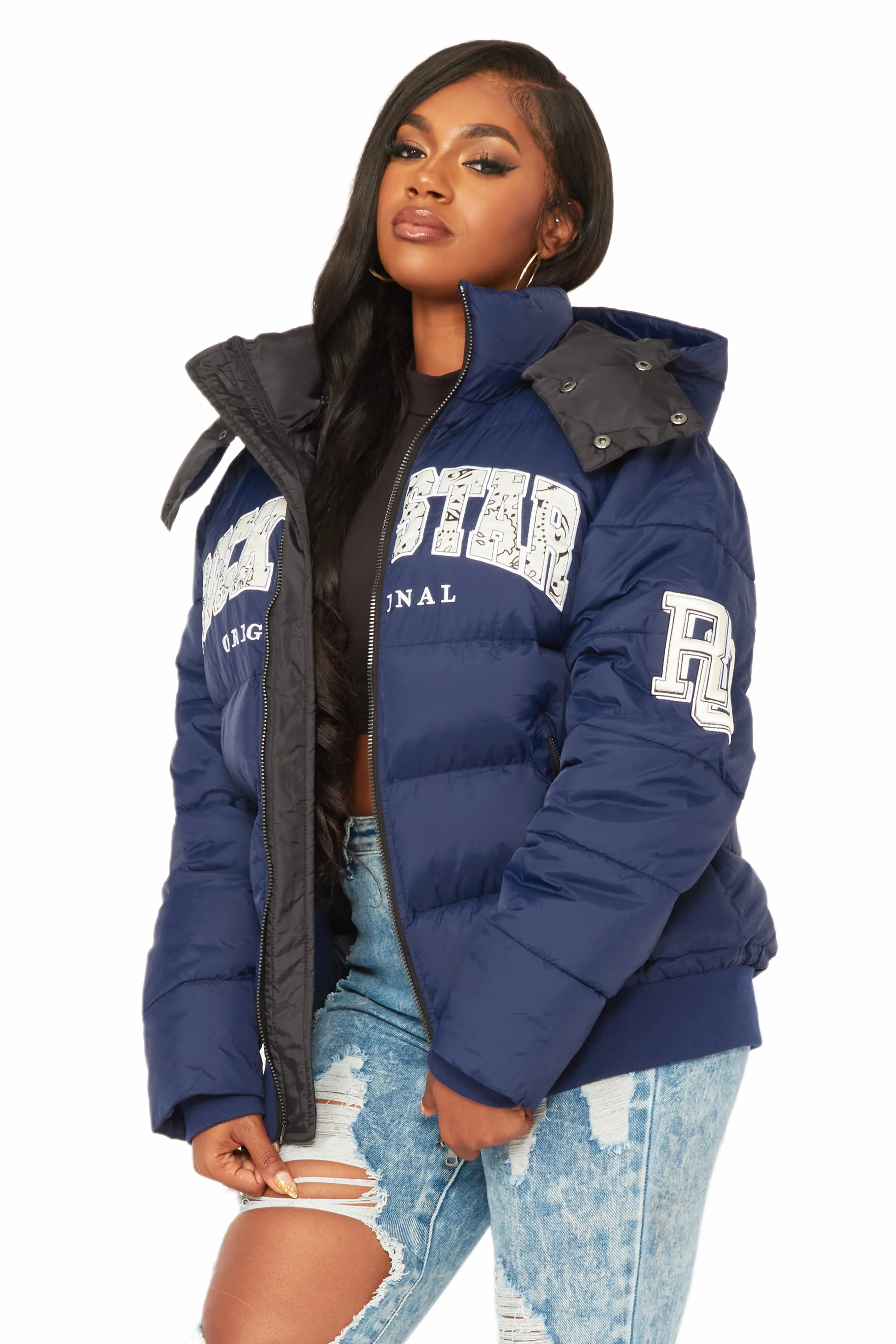 Latoya Navy Oversized Puffer Jacket