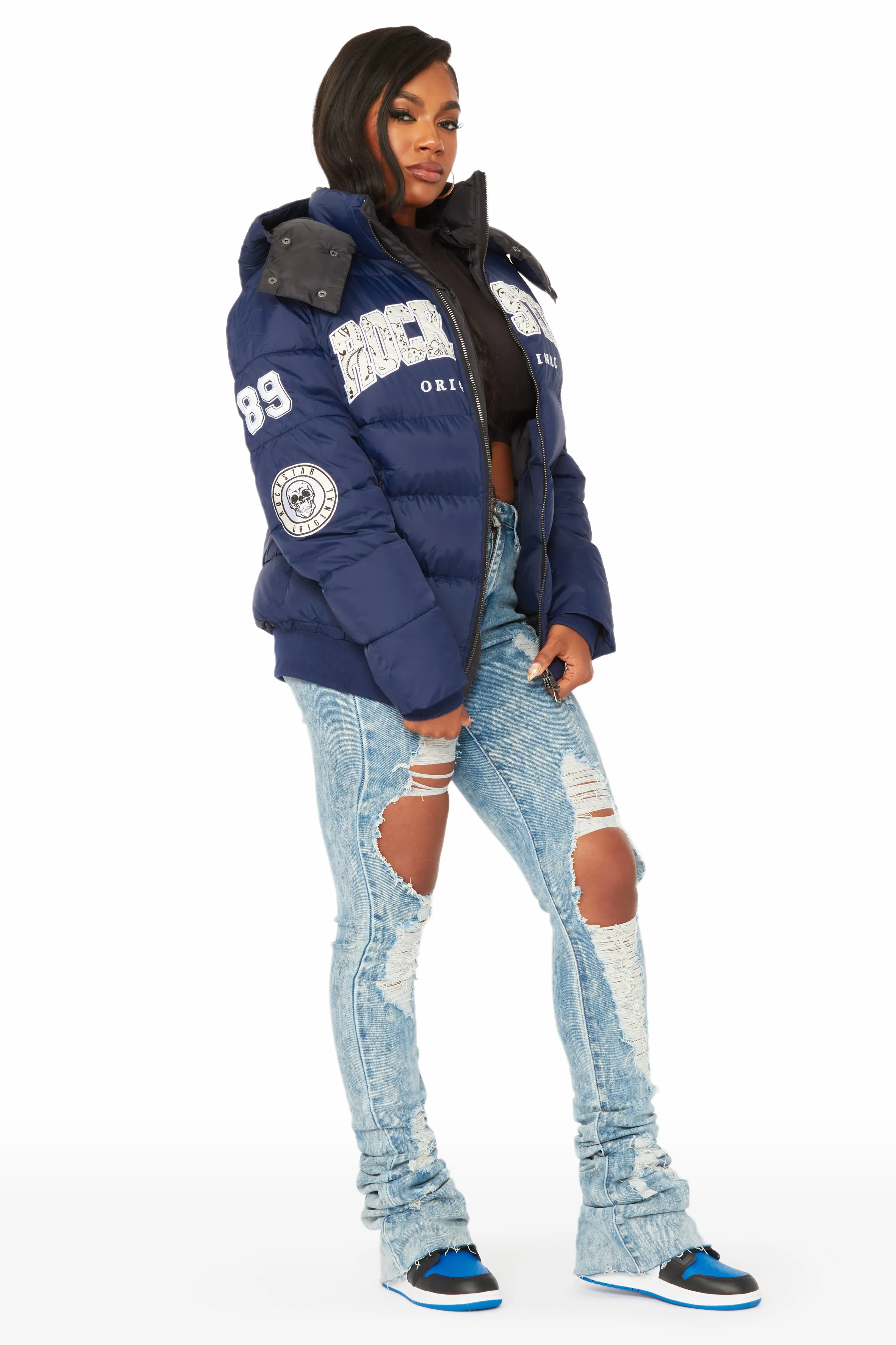 Latoya Navy Oversized Puffer Jacket