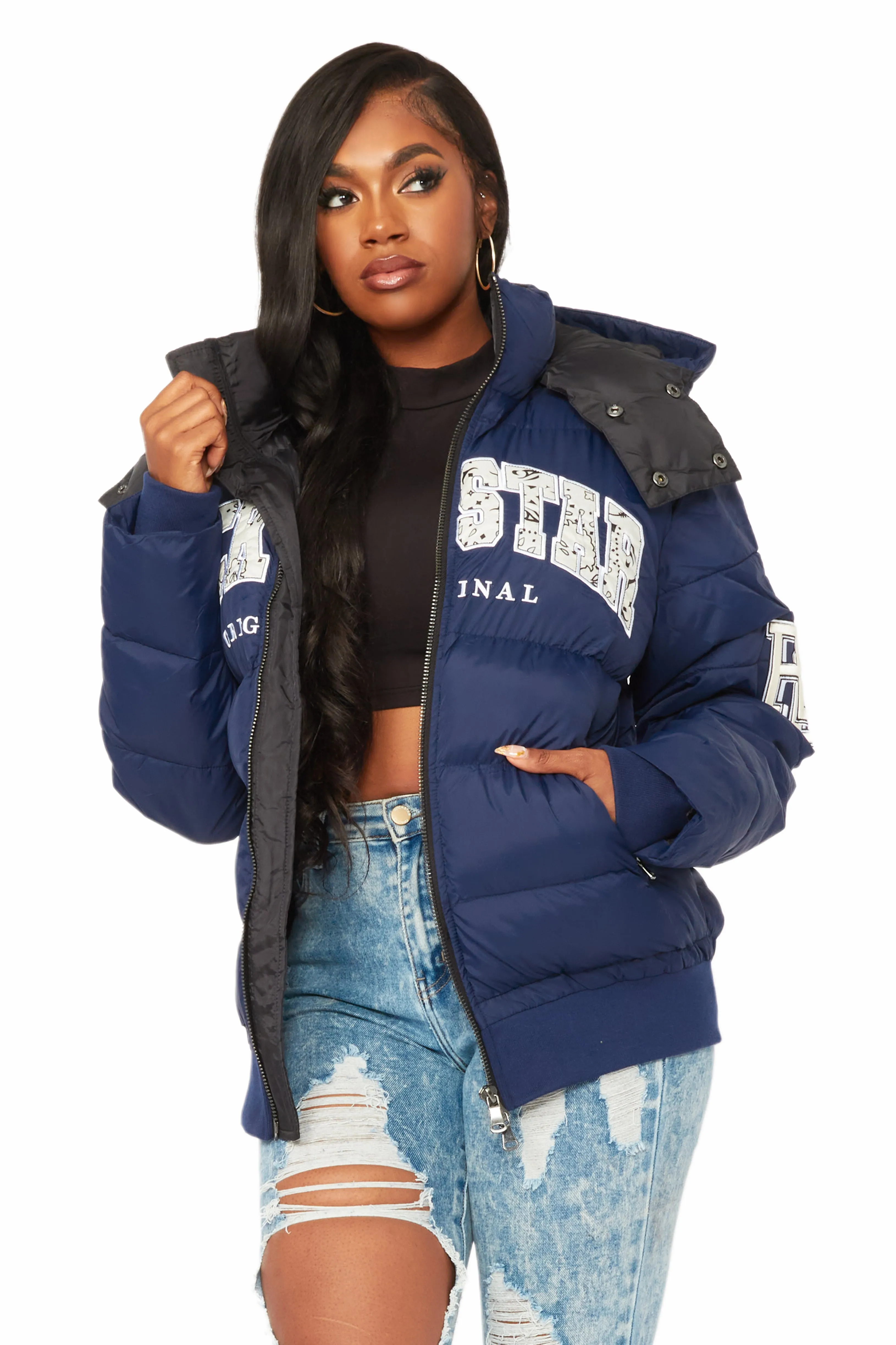 Latoya Navy Oversized Puffer Jacket