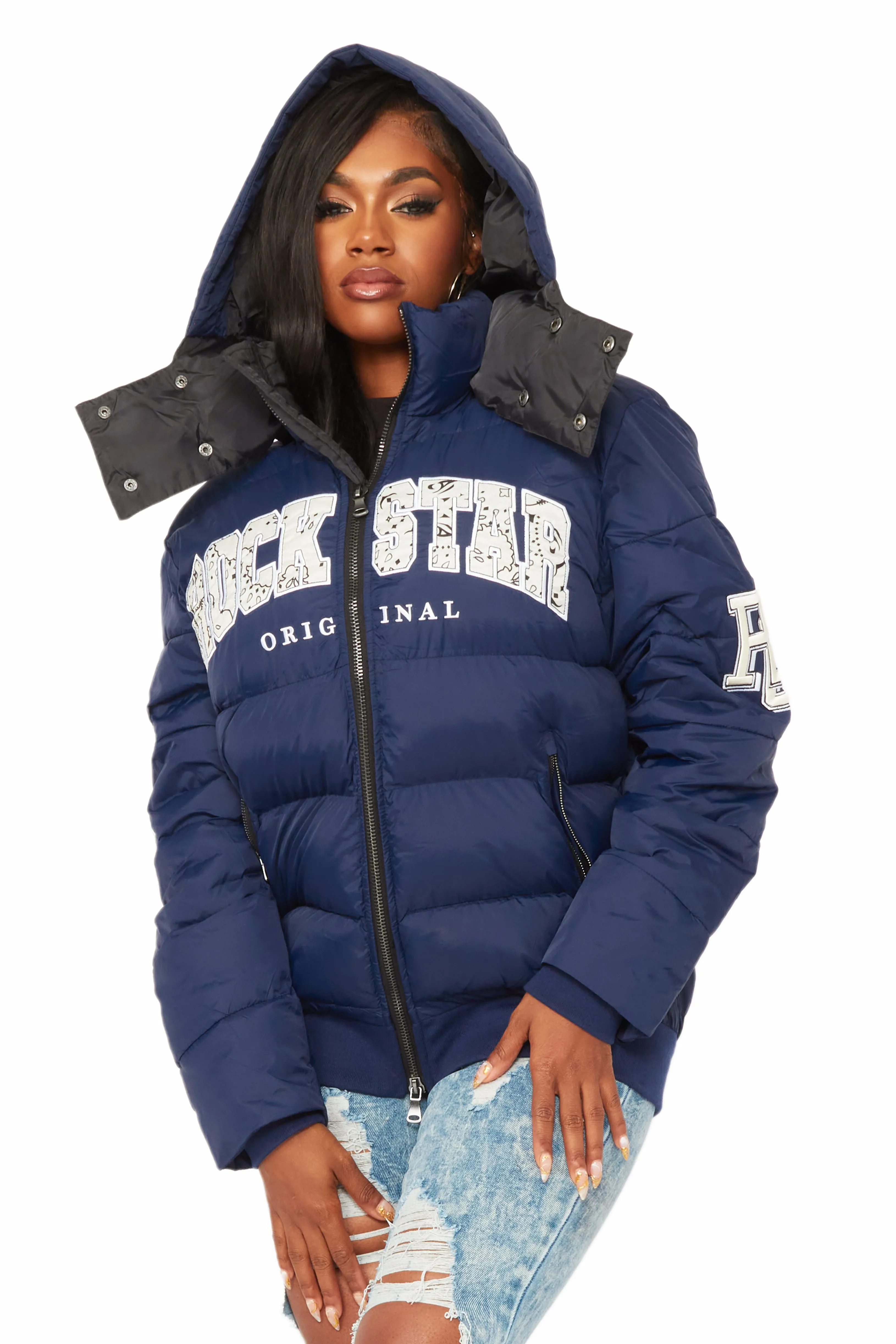 Latoya Navy Oversized Puffer Jacket