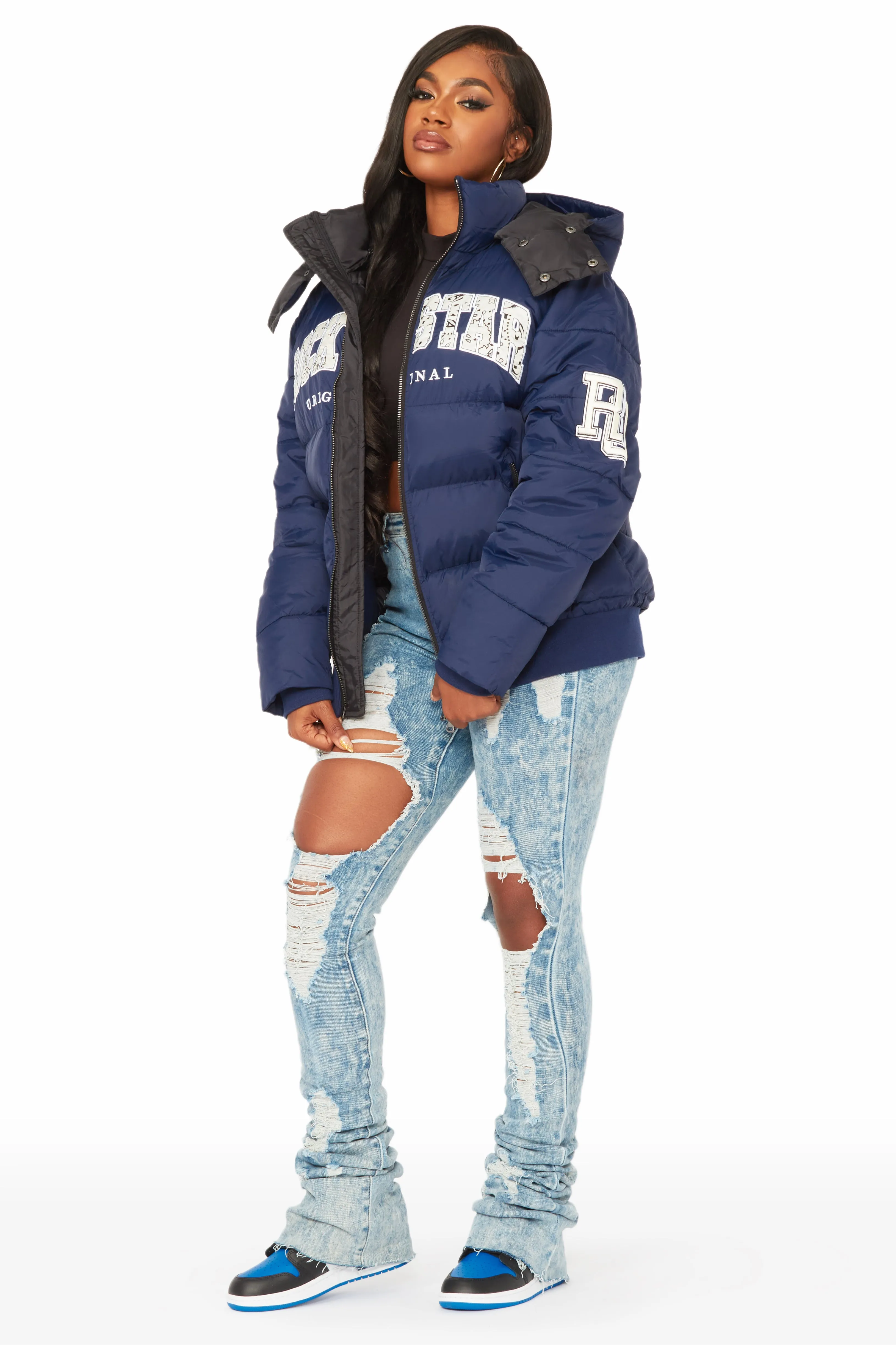 Latoya Navy Oversized Puffer Jacket