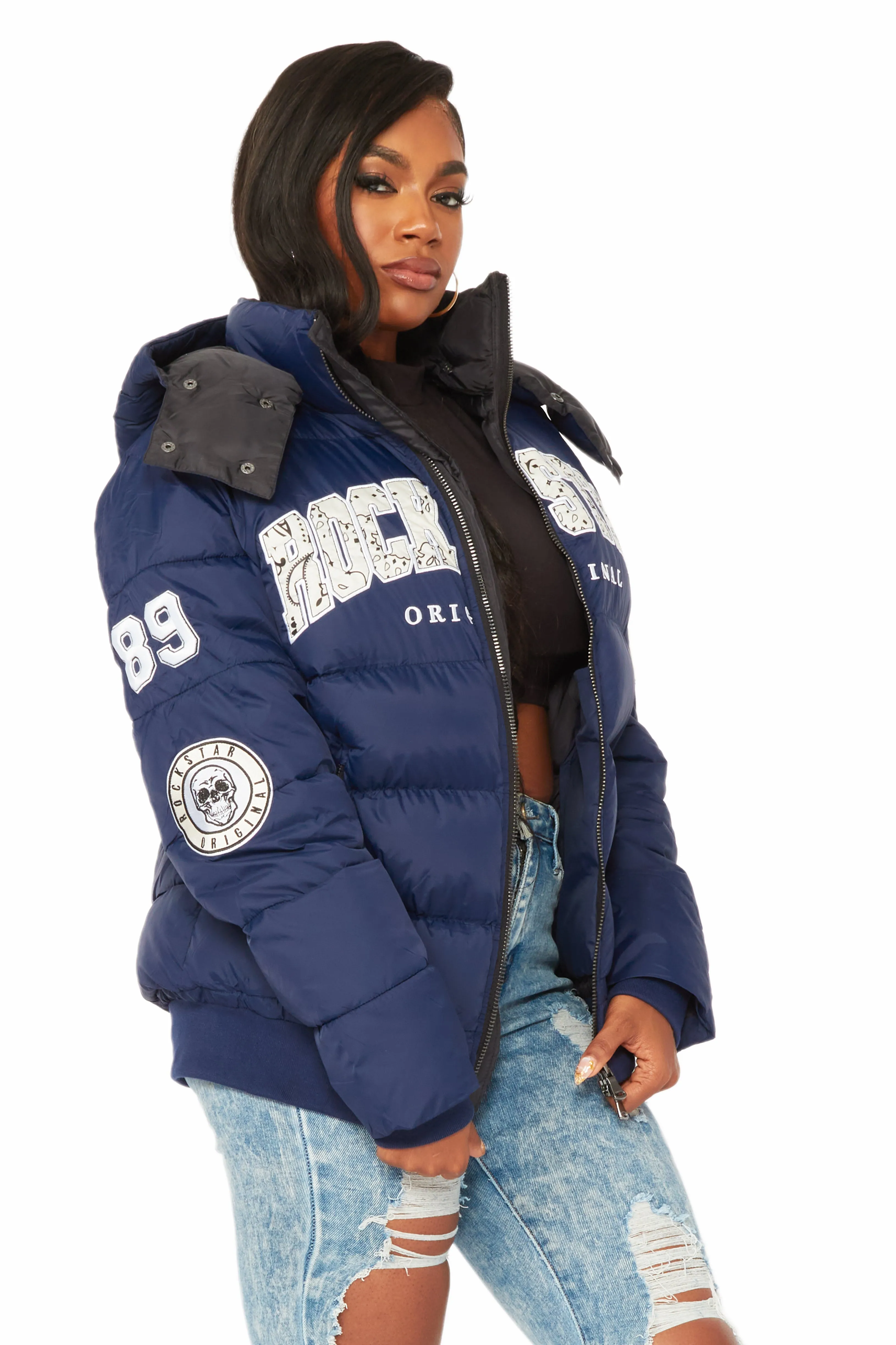 Latoya Navy Oversized Puffer Jacket