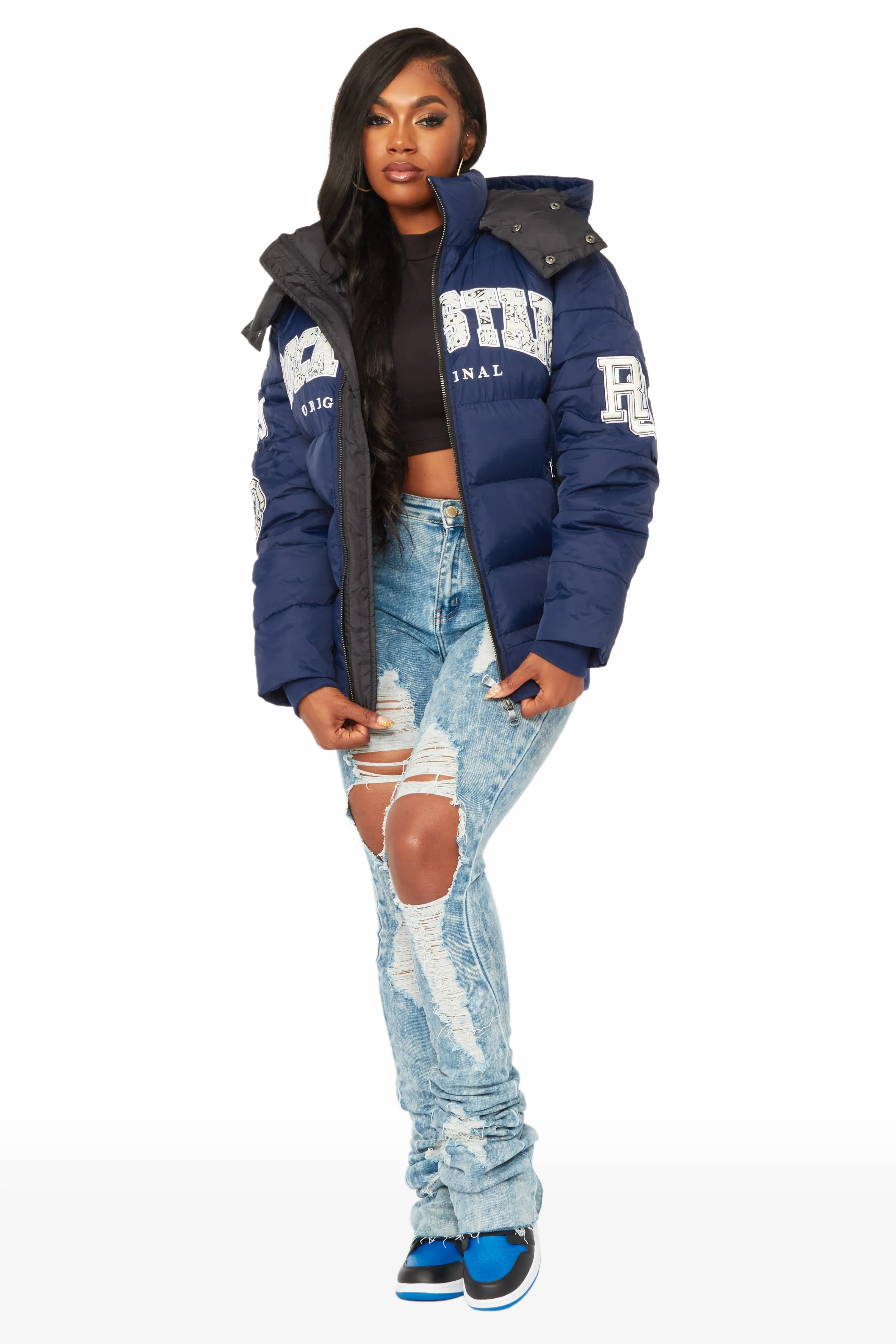 Latoya Navy Oversized Puffer Jacket