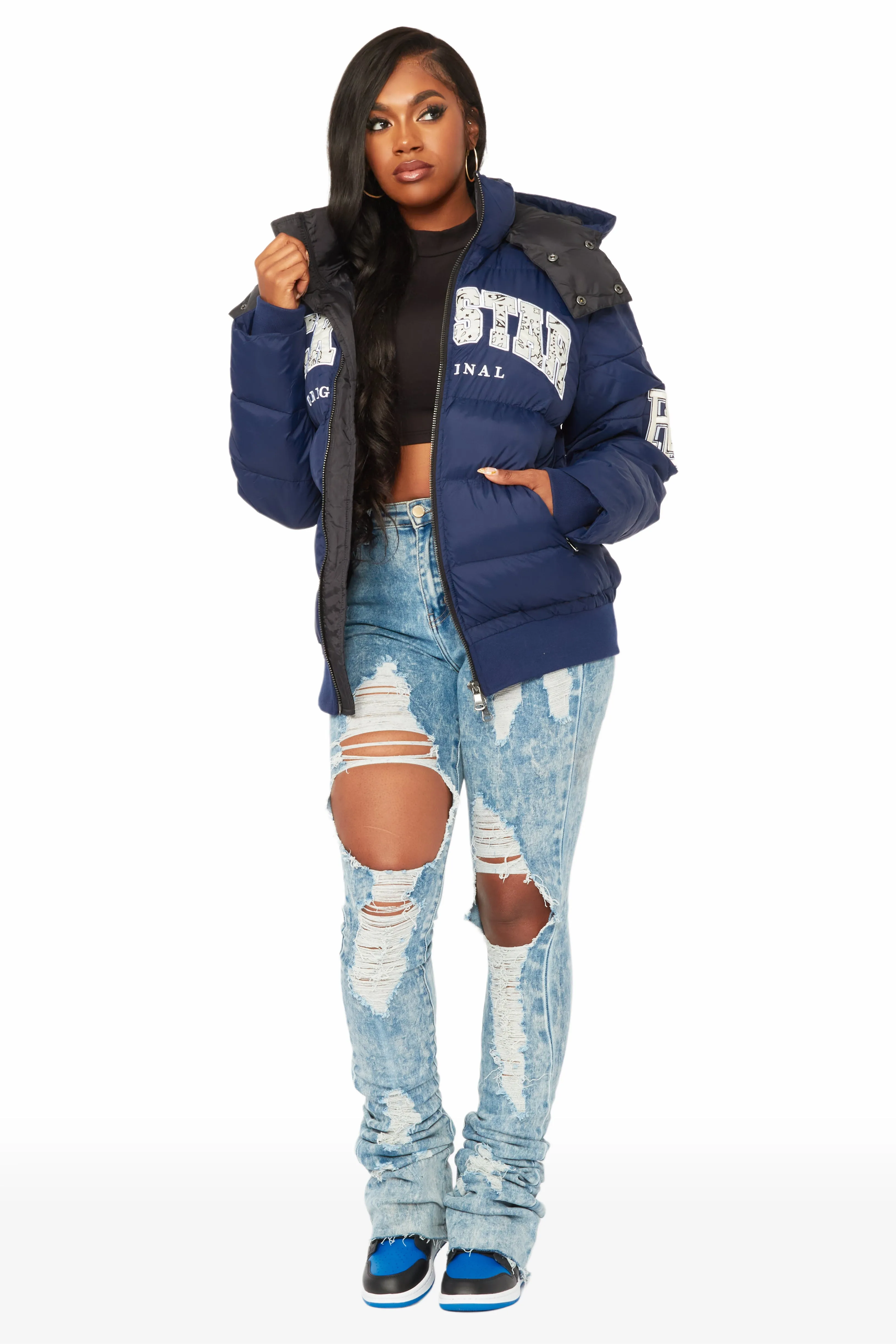 Latoya Navy Oversized Puffer Jacket