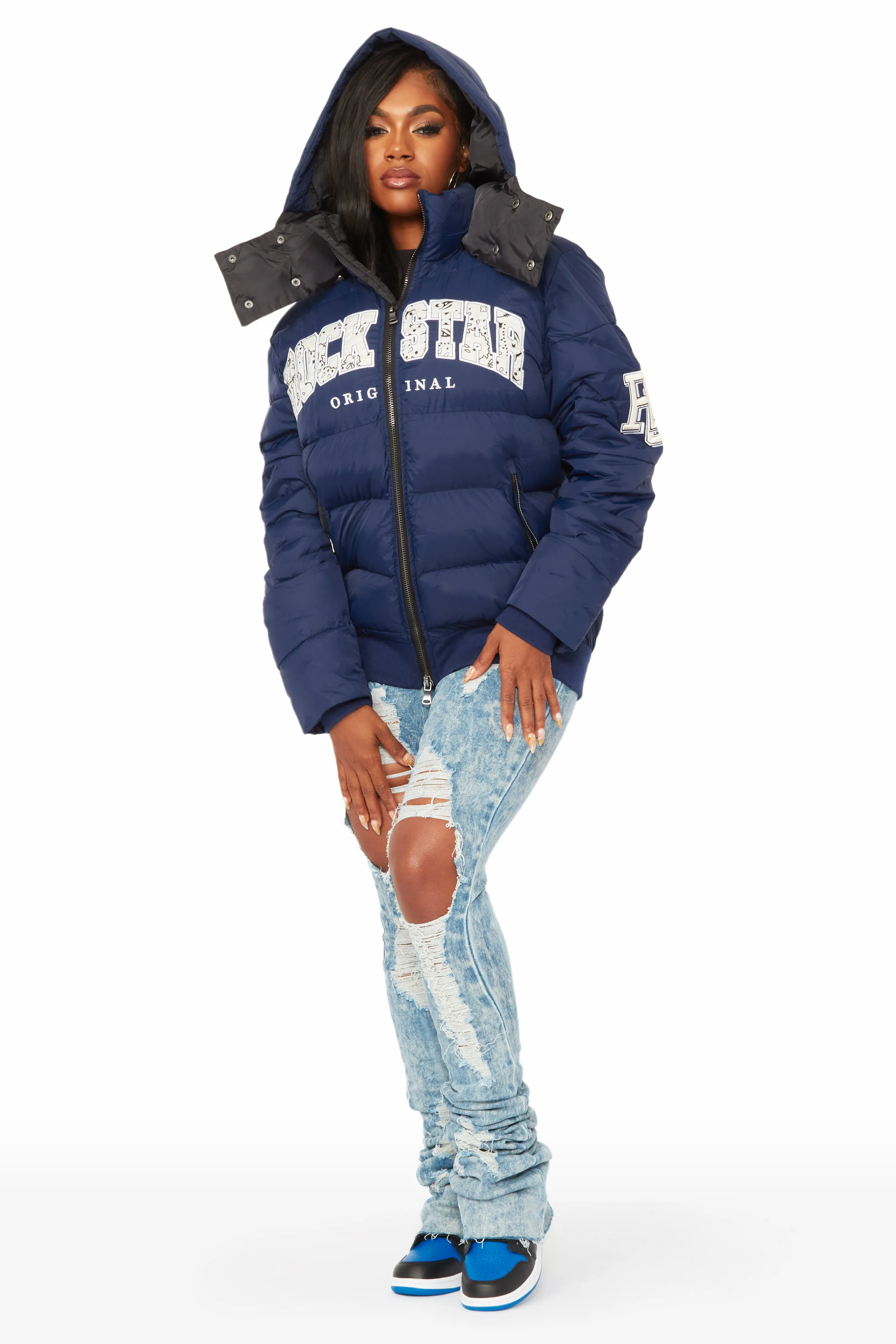 Latoya Navy Oversized Puffer Jacket