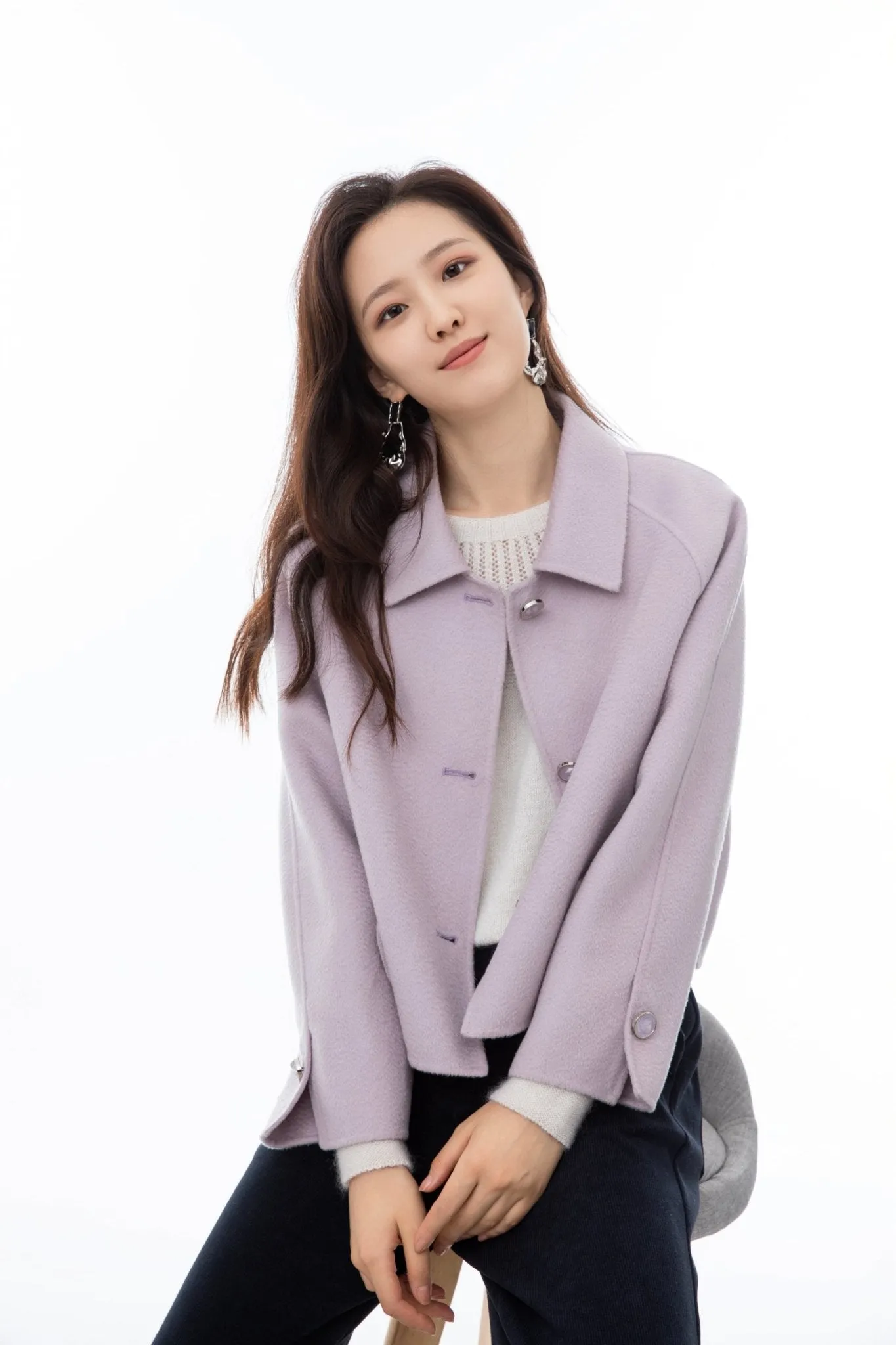 Lavender Wool Short Coat