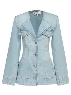 Light Blue Fitted Denim Jacket