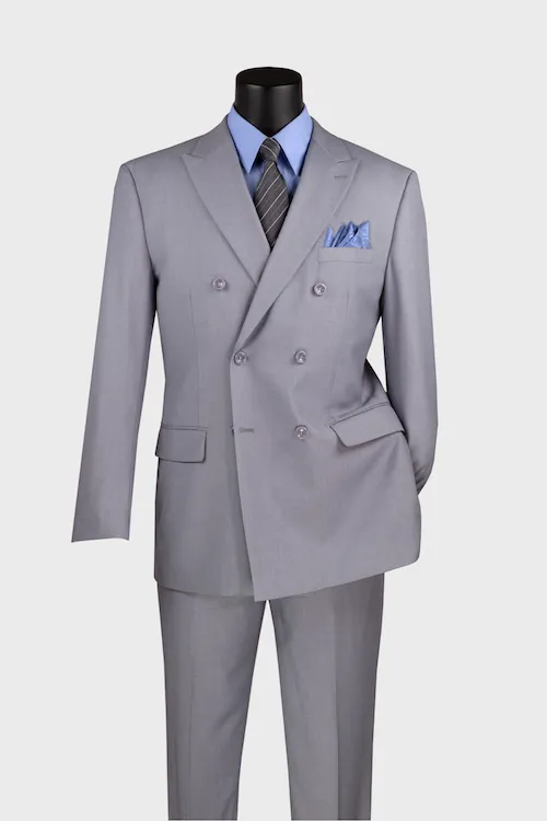 Light Gray Double Breasted Suit