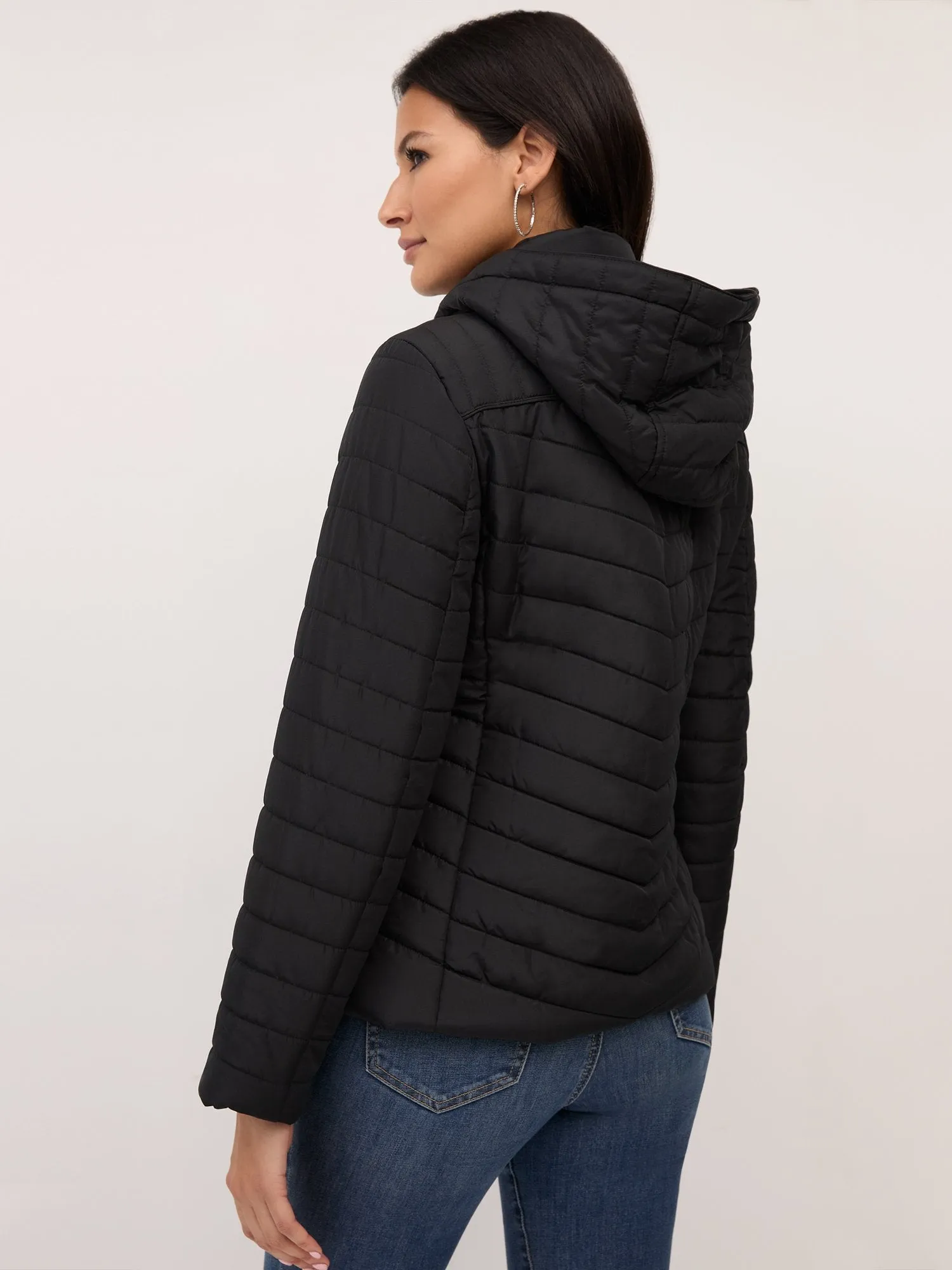 Long Sleeve Quilted Hooded Puffer Jacket