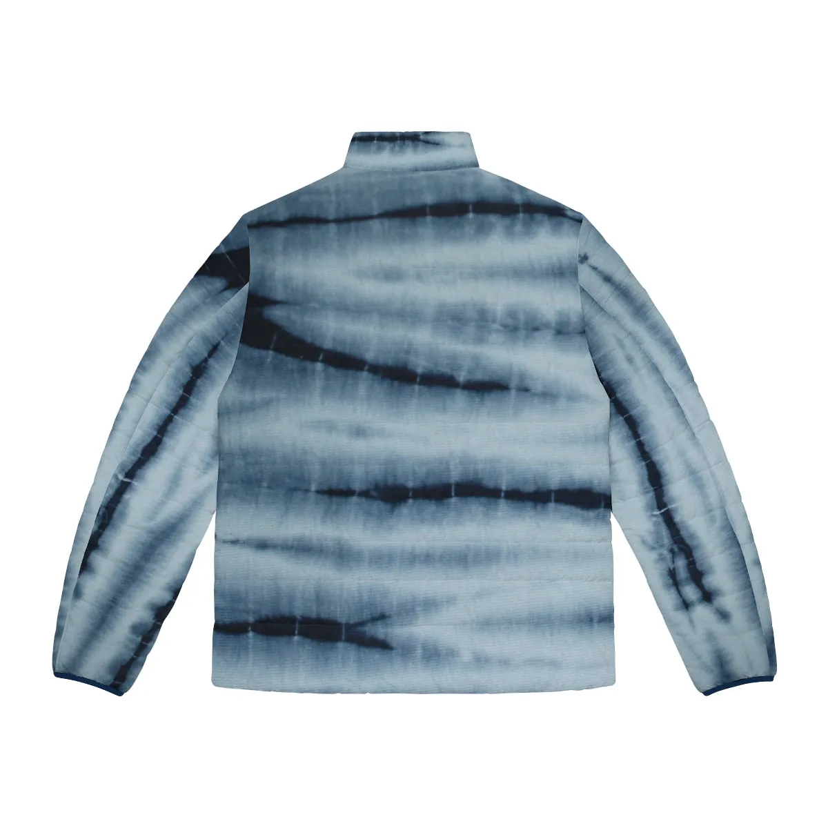 Magnet Blue wave tie dye Men's Puffer Jacket (AOP)