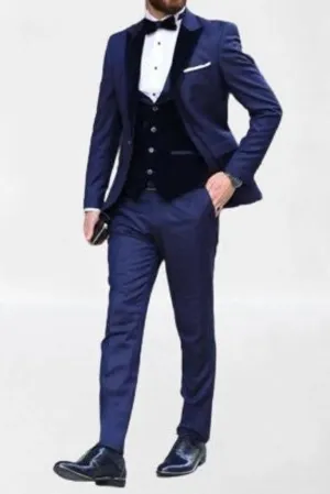 Men Blue 3 Piece Suits, Wedding Suit, Dinner Suit, Formal Fashion Suit, Bespoke For Men