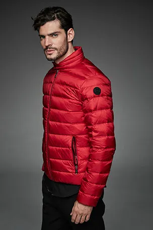 Men Short bomber style down jacket MURRAY Rojo