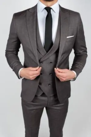 Men Suits Grey Suits Men Formal Fashion Slim Fit Luxury Suits 3 Piece Dinner Suit Wedding Suit Bespoke Tailoring