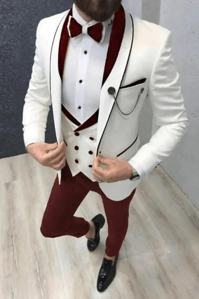 Men Suits white 3 Piece Suit Groom Wear Suits Men wedding Suit Tuxedo Suit Men 3 Piece Suits Prom Suits