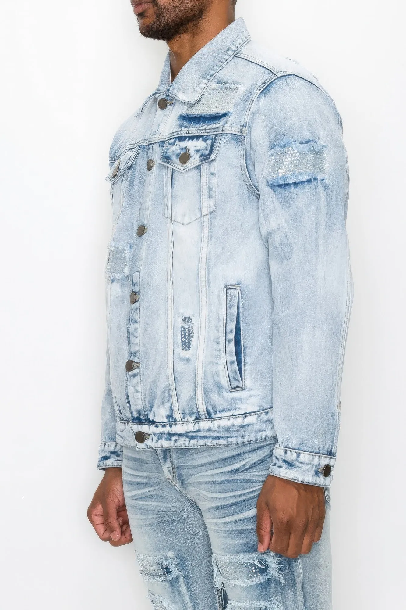 Men's Diamond Denim Blue Jacket