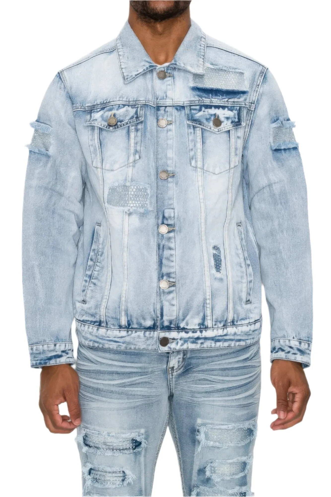 Men's Diamond Denim Blue Jacket