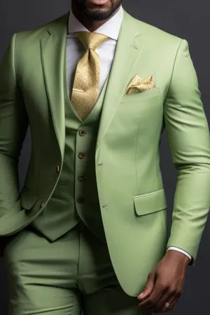 Mens Formal Three Piece Suit Light Green Elegant Bespoke Suit Formal Fashion Suit Party Wear Suit Bespoke