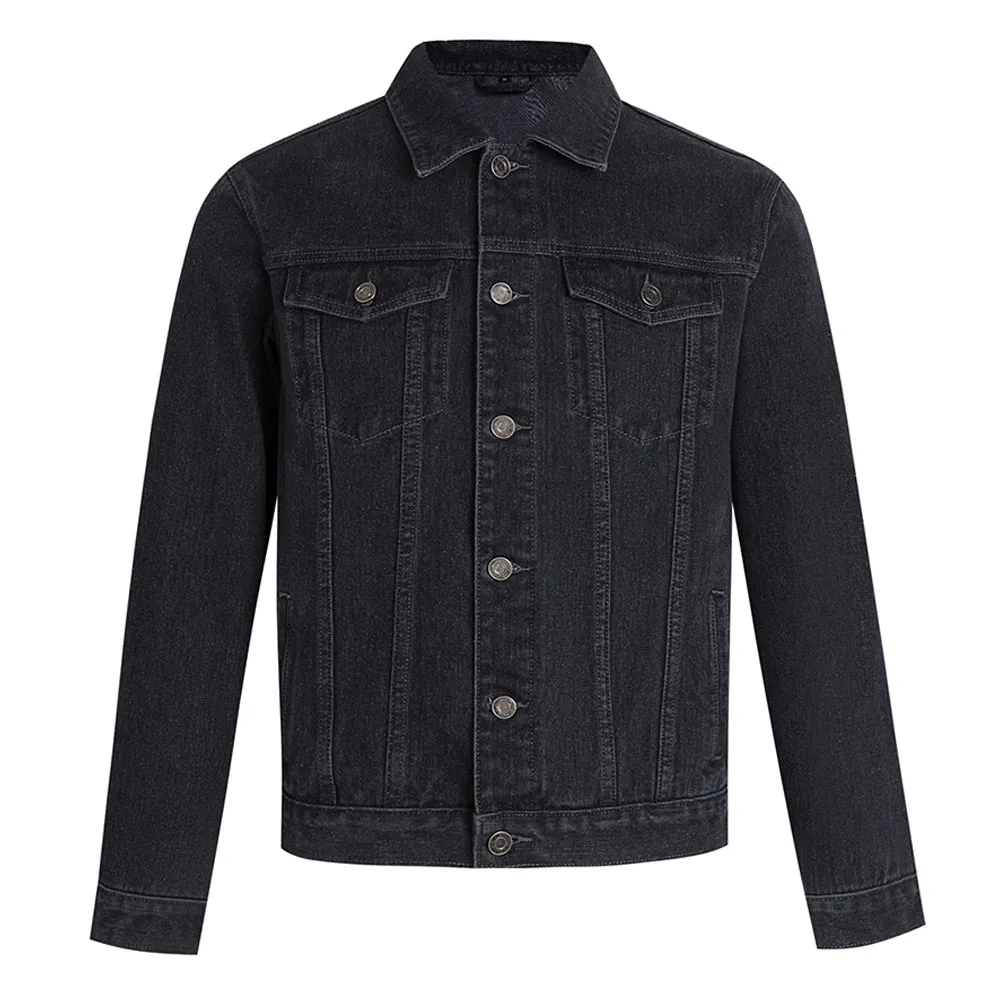 Mens Lucky Number 11 Graphic Button Up Denim Jacket