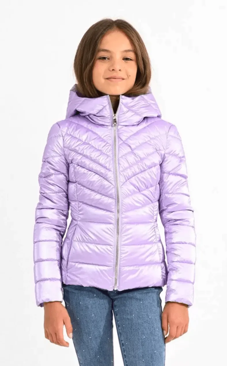 Molly Bracken Hooded Puffer Jacket in Purple