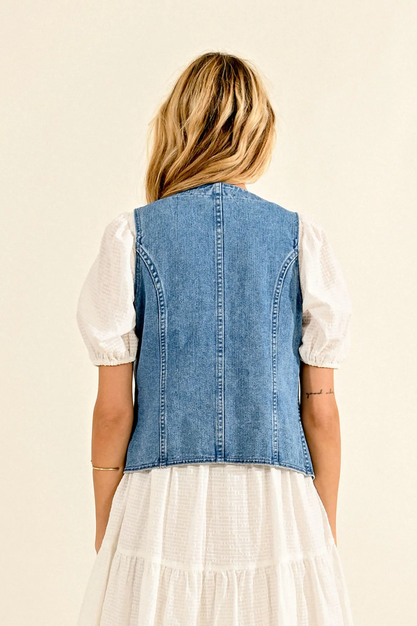 Molly Bracken Light Blue Denim Vest