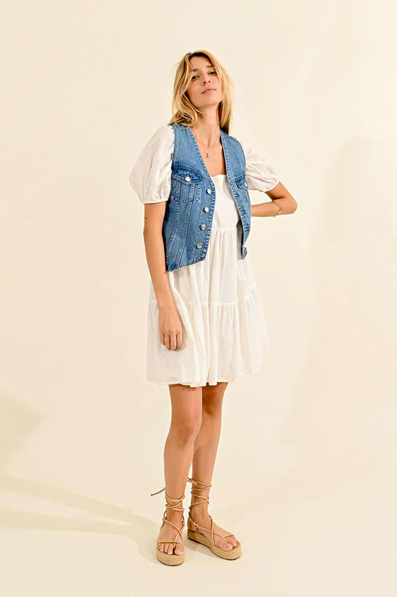 Molly Bracken Light Blue Denim Vest