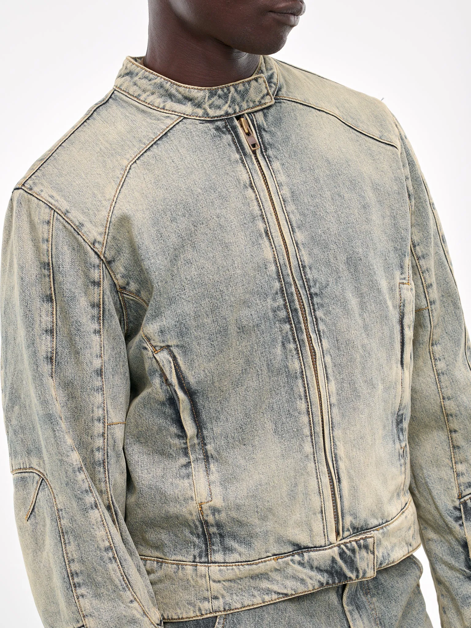 Moto Denim Jacket (ES2428SW-SURFACE-WAVE)