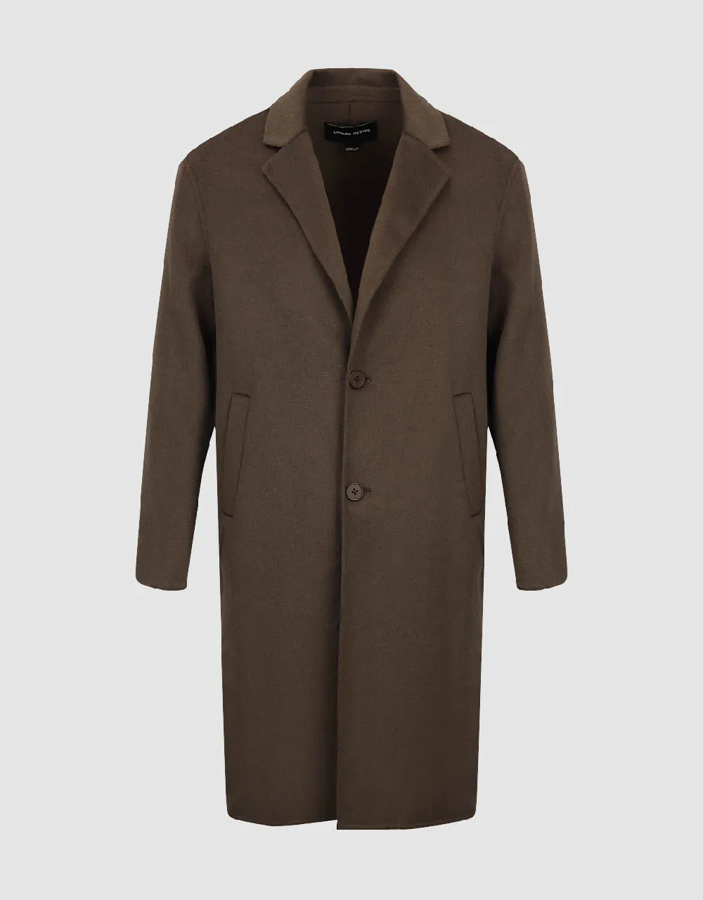 Notch Lapel Longline Woolen Coat