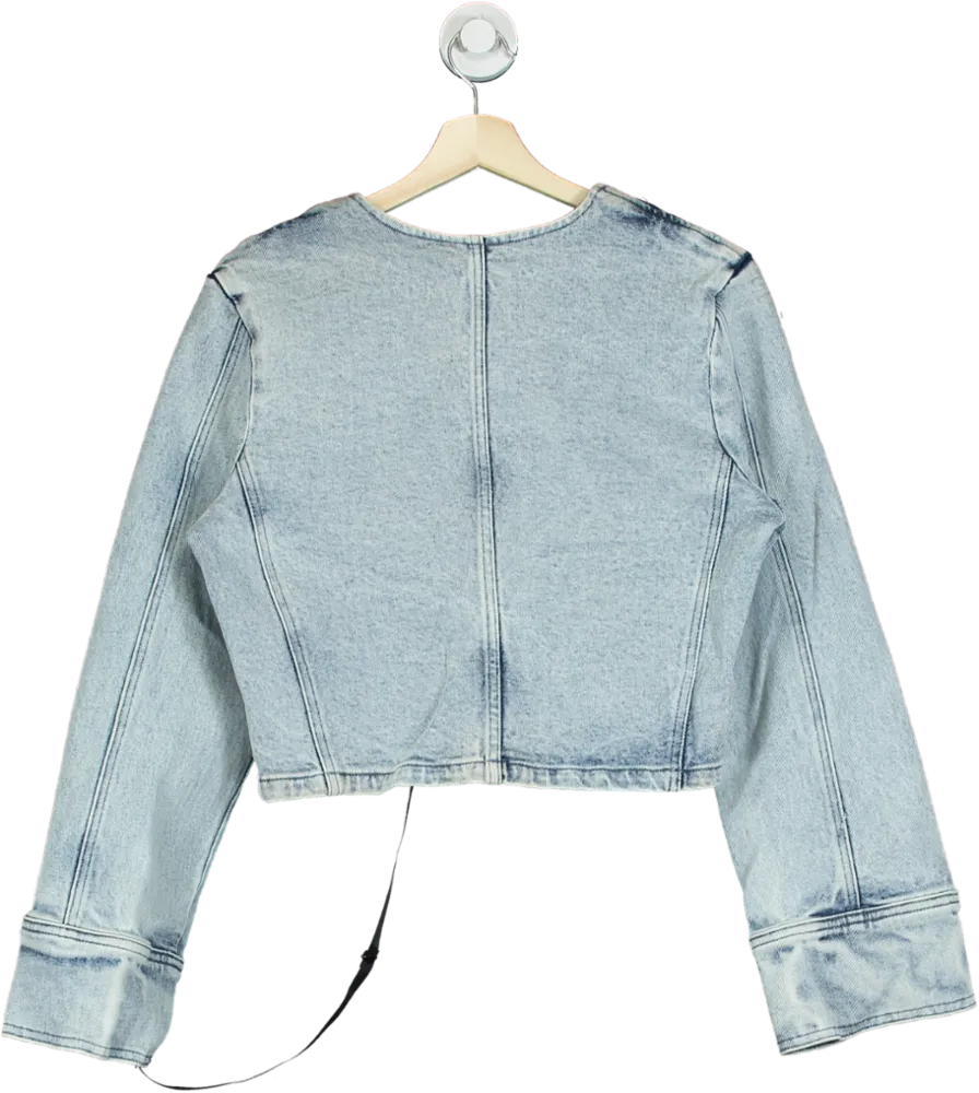 Noughts & Kisses Light Blue Cropped Denim Jacket UK S