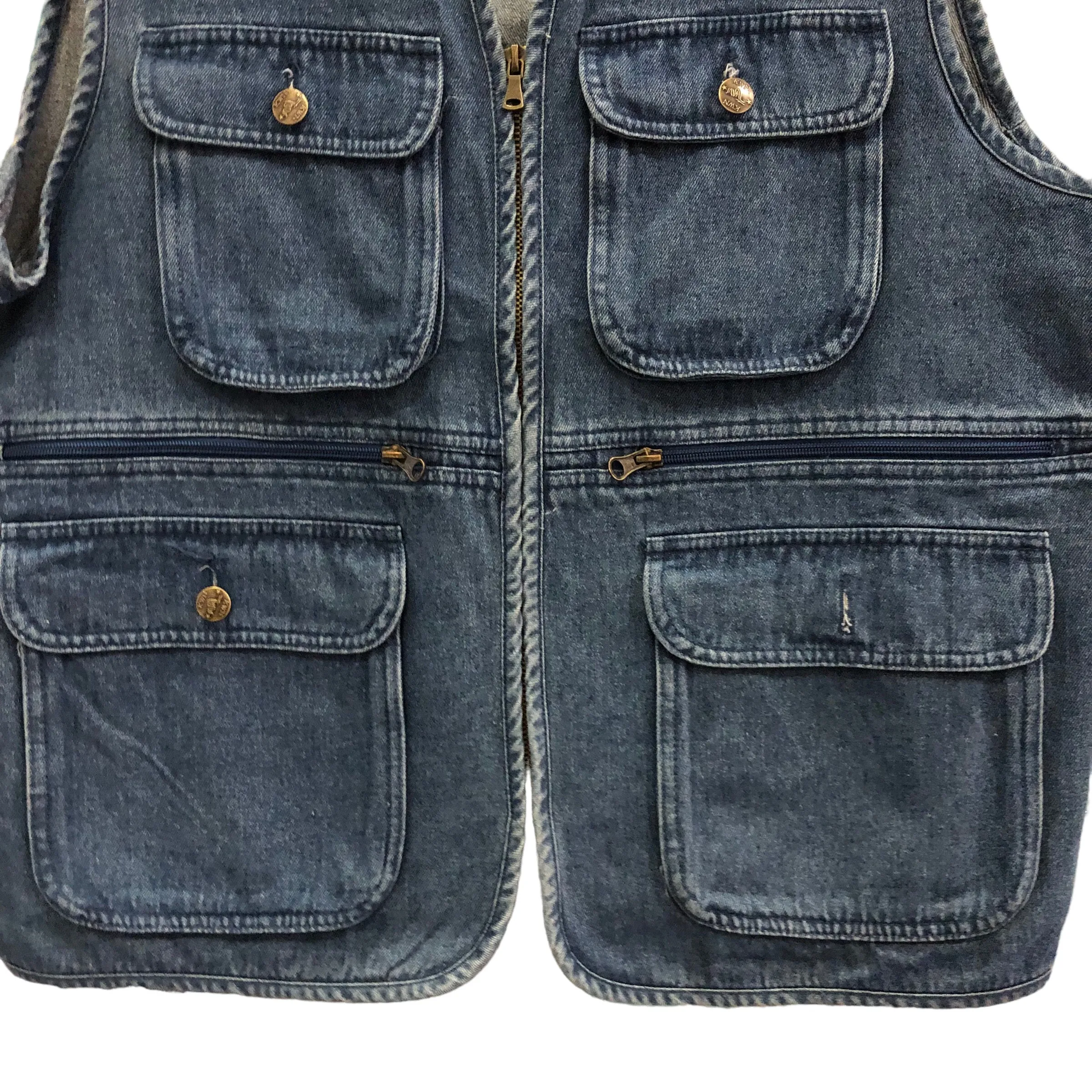 OOAK Fool Denim Cargo Vest by Tooth and Claw x Blim