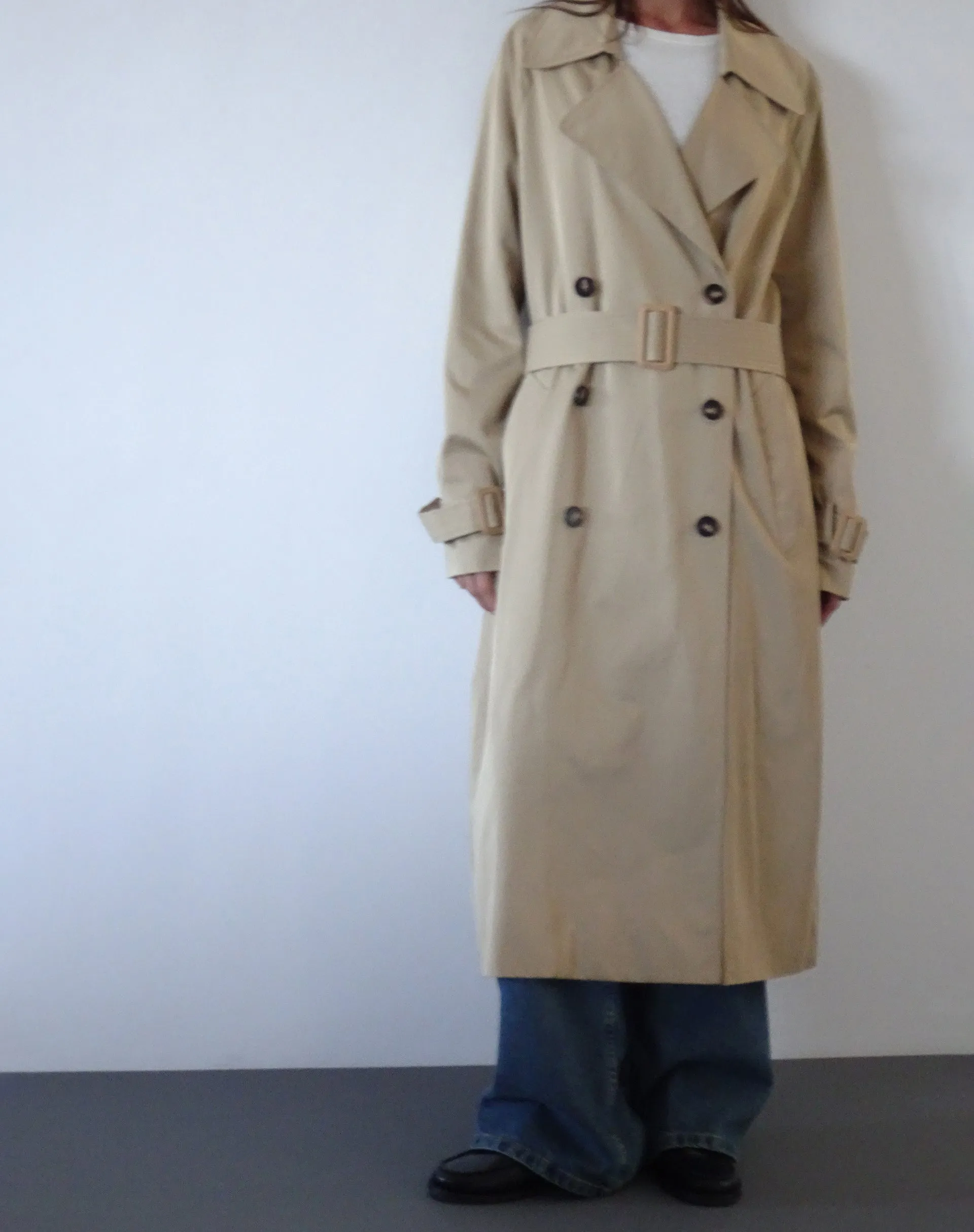 Orcati Double Breasted Trench Coat in Tan