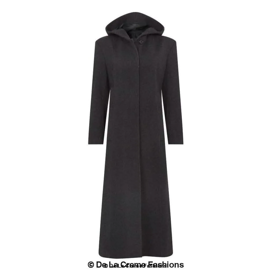 Oversized Elegant Hooded Wool-Cashmere Long Coat