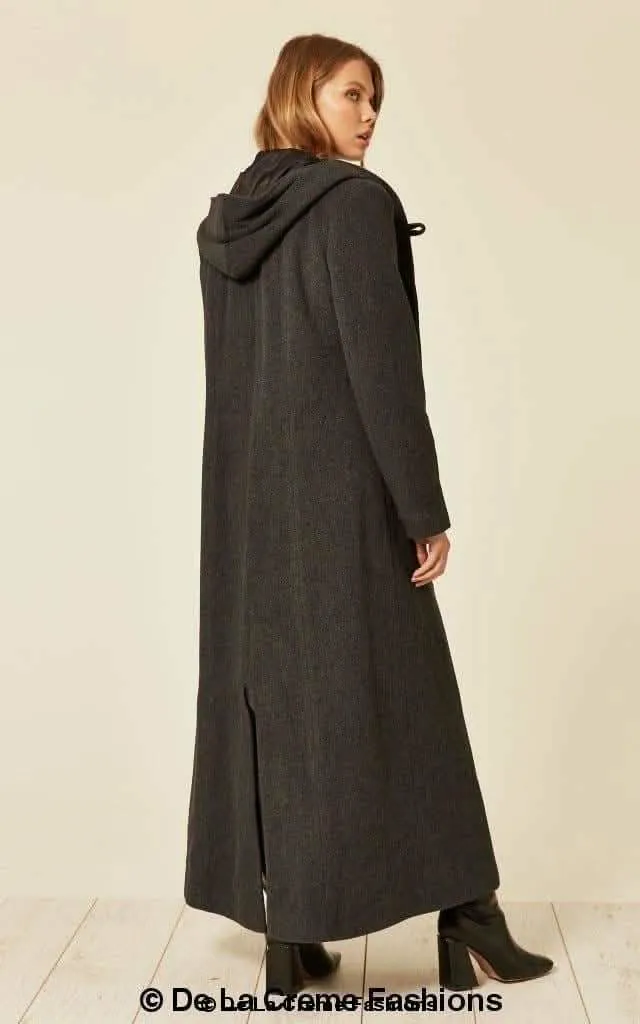 Oversized Elegant Hooded Wool-Cashmere Long Coat