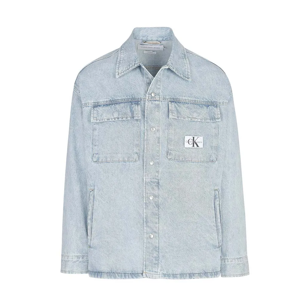 Oversized Utility Shirt Jacket- Denim Light