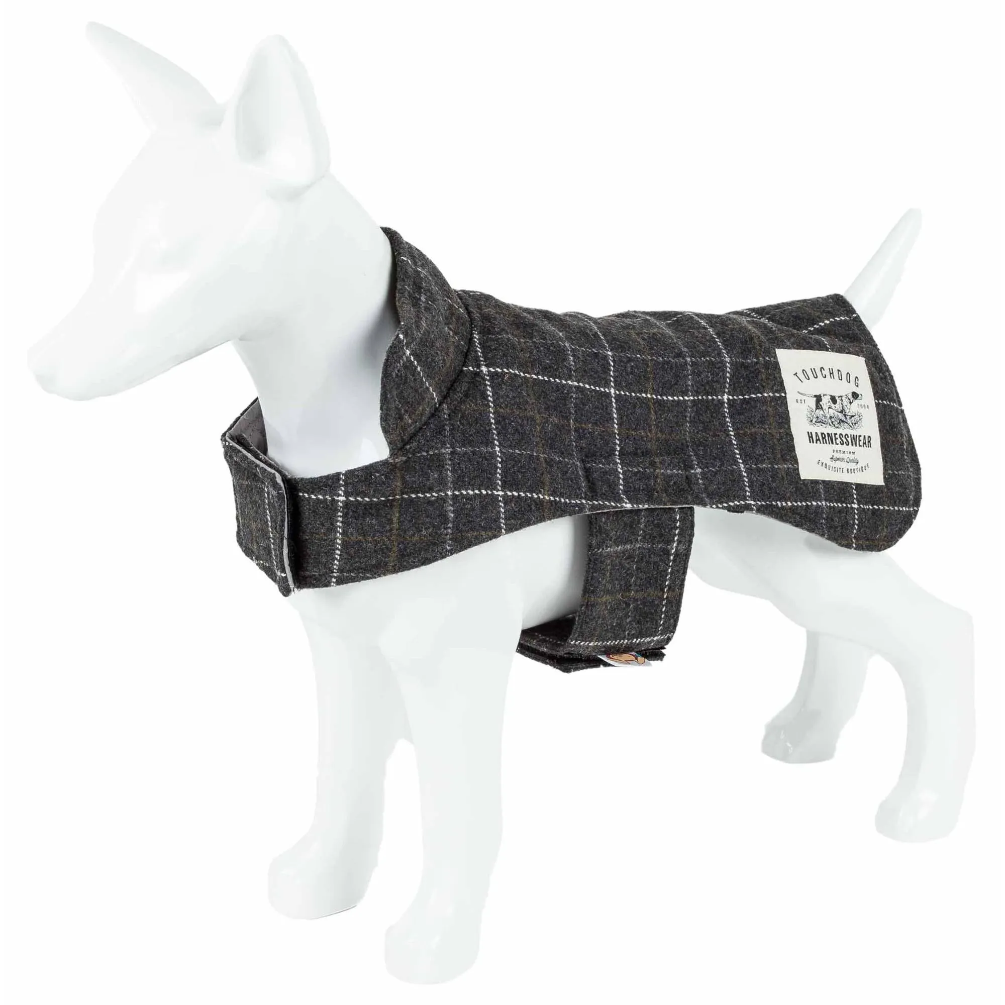 Plaid reversible dog jacket with mat