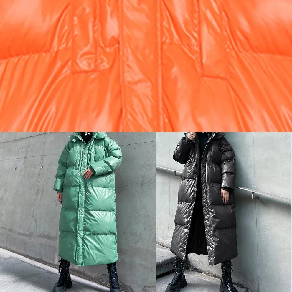 plus size clothing down jacket outwear green hooded zippered winter outwear