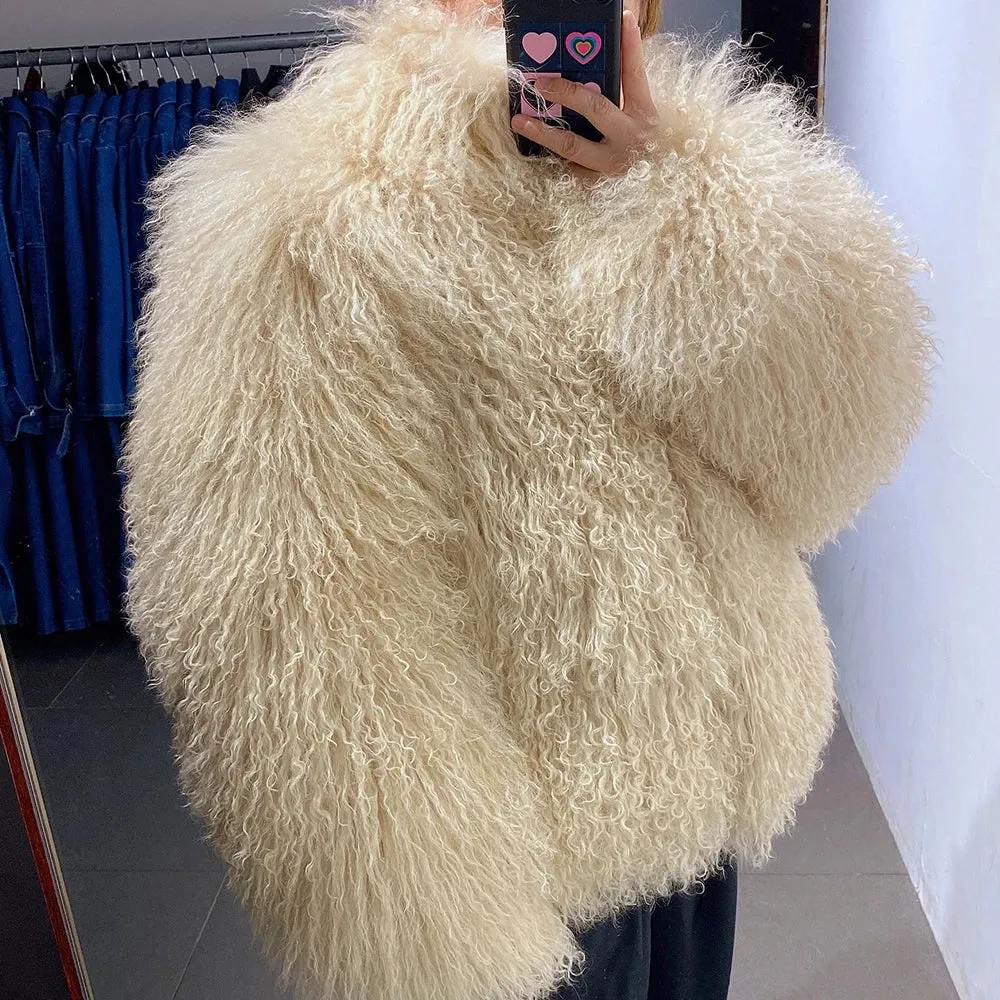 Premium Real Lamb Shearling Coat