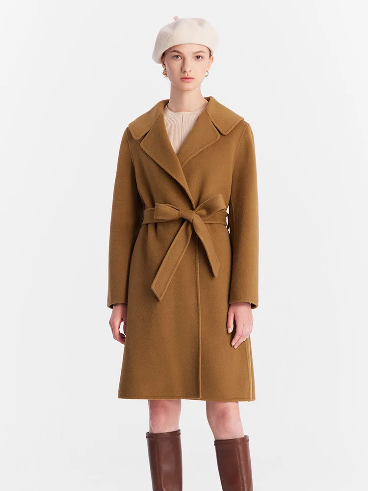 Pure Double-Faced Wool Lapel Women Coat