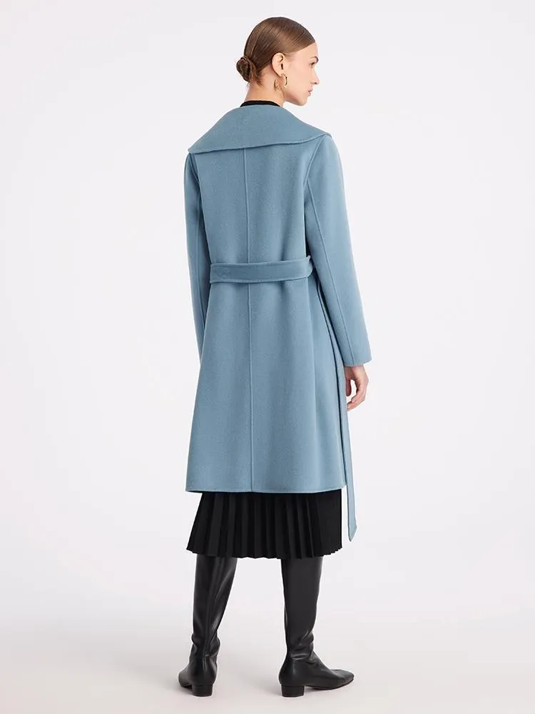 Pure Double-Faced Wool Lapel Women Coat