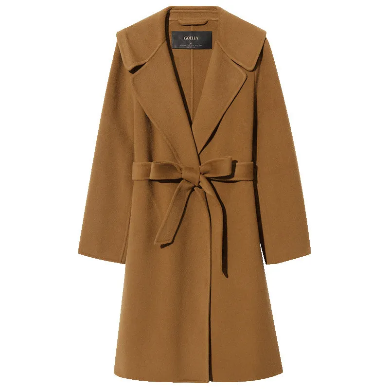 Pure Double-Faced Wool Lapel Women Coat